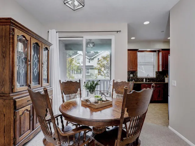 Dining area overlooking deck