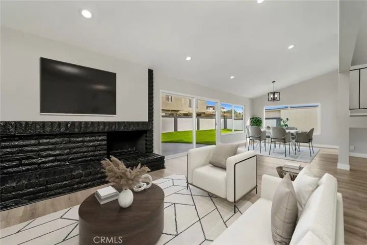 Family room virtually staged.