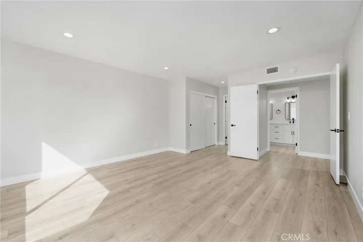 With 2 closets and an attached ¾ bath.