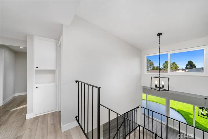 Heading upstairs! Linen cabinets and LOTS of natural light!