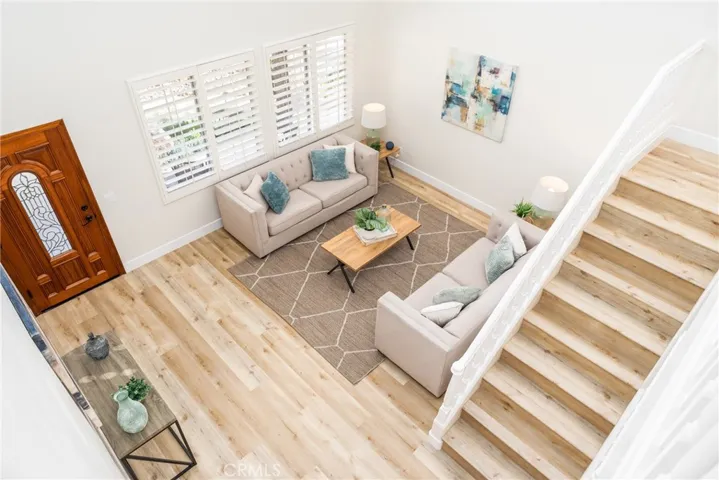Aerial of living room/entry