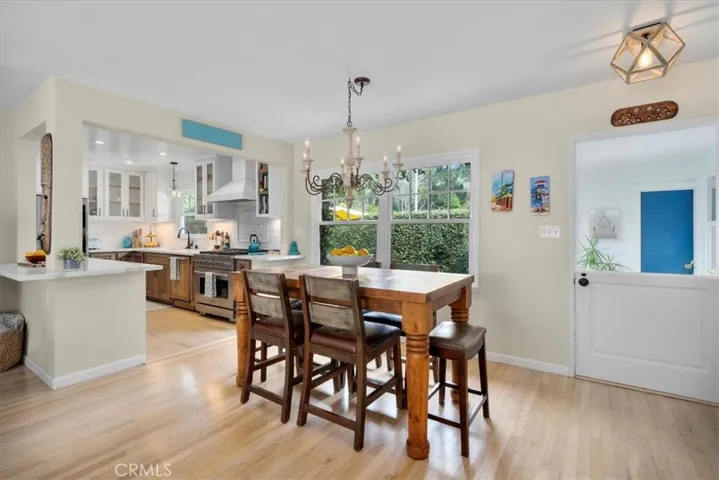 Dining area connects living room to brand new kitchen