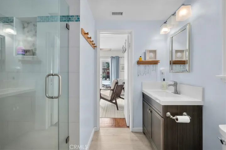 View of vanity in bathroom 2