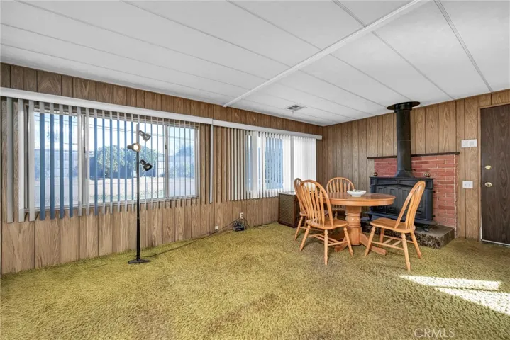 Decorative fireplace in living room