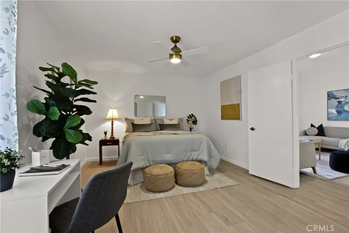 Spacious Bedroom with Designer Fan