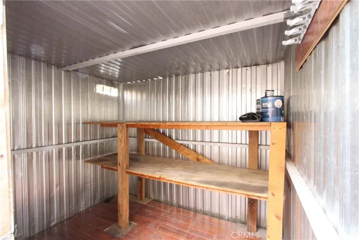 Interior Storage Shed View.
