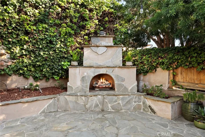 One of four fireplaces on the property.
