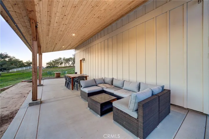 Barn has a large covered porch for relaxing or entertaining