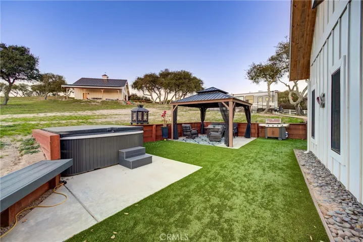 Back patio are with spa