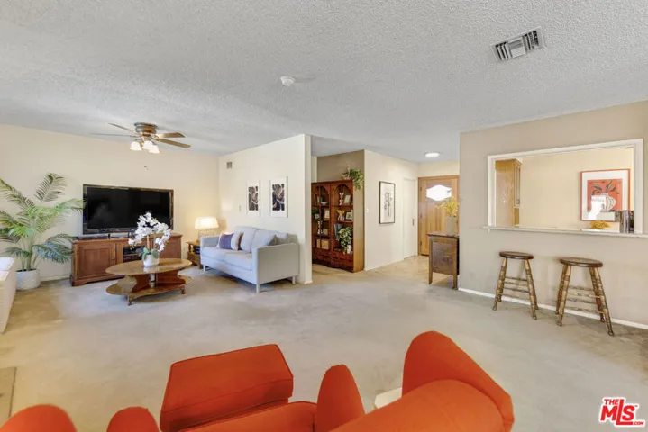 Living room and breakfast counter