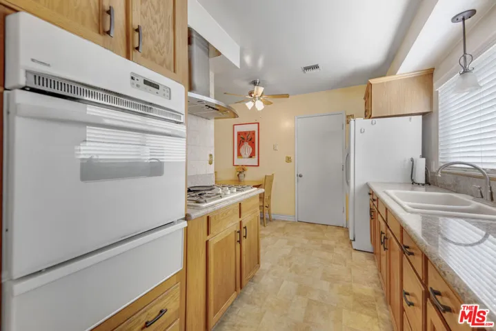 Kitchen looking towards garage door