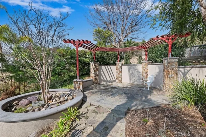 This is the tranquil meditation area or could be area for a patio table as well.