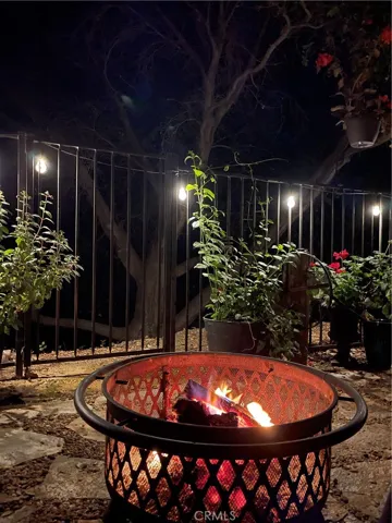 The backyard at night.
