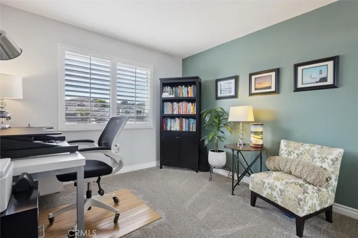Bedroom 2 is currently being used as an office and overlooks the street.