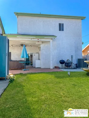 View from backyard looking towards patio