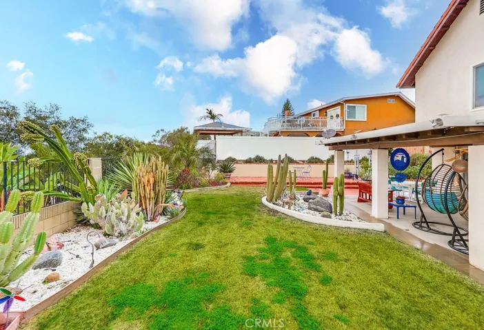 Backyard grass area