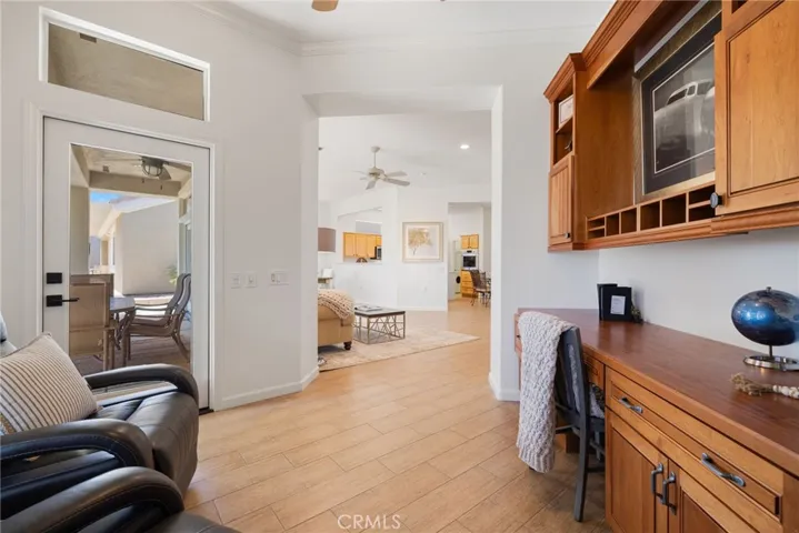 Den with built in desk.
