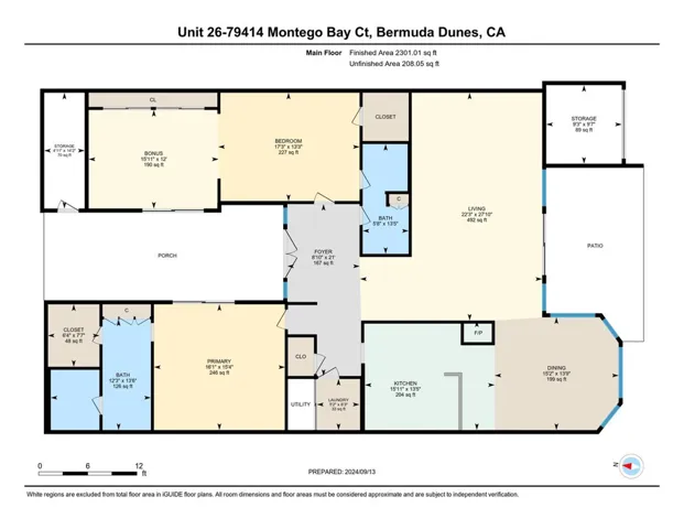 **Detailed Schematic Floor Plan with Square Footage Breakdown**