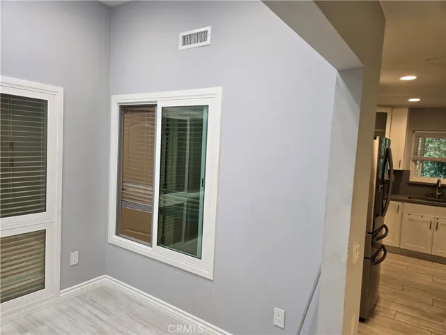 Enclosed atrium from dining area