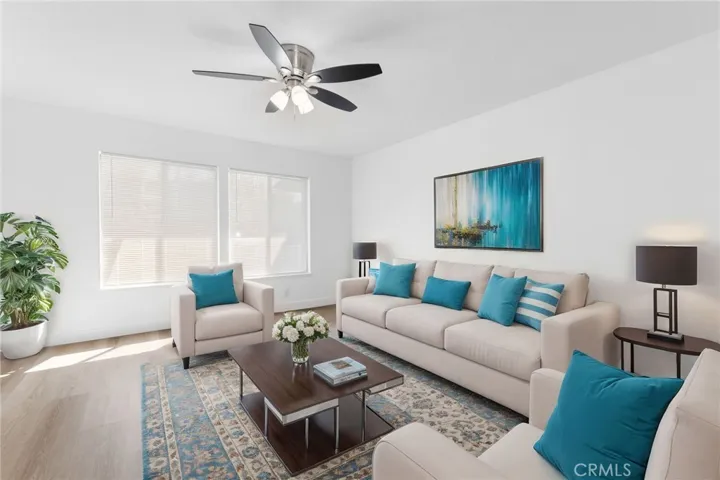 Virtual staged living room