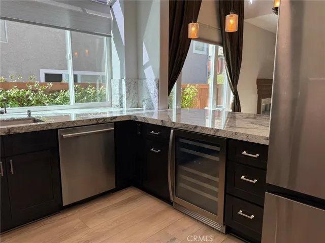 Wine Fridge and Breakfast Counter