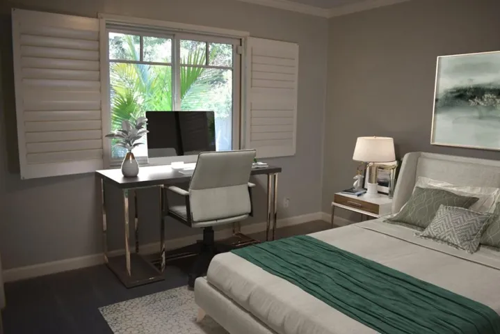 2nd bedroom with view to the spacious backyard