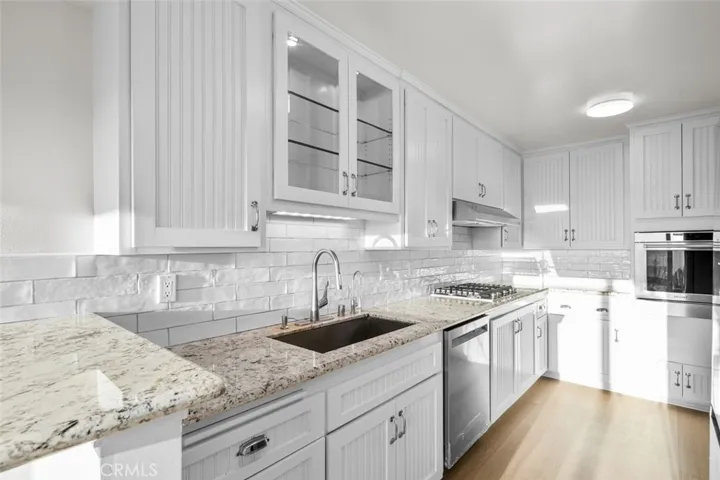 Remodeled kitchen off the dining room.