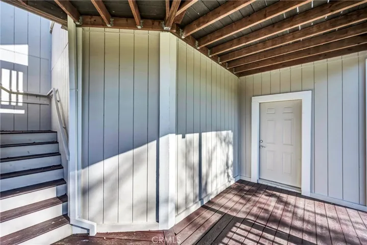 Stairwell connecting upper and lower decks.