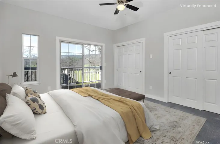 Primary bedroom, virtually staged.