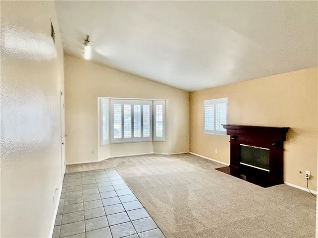 ENTRY WAY AND LIVING ROOM WITH FIREPLACE
