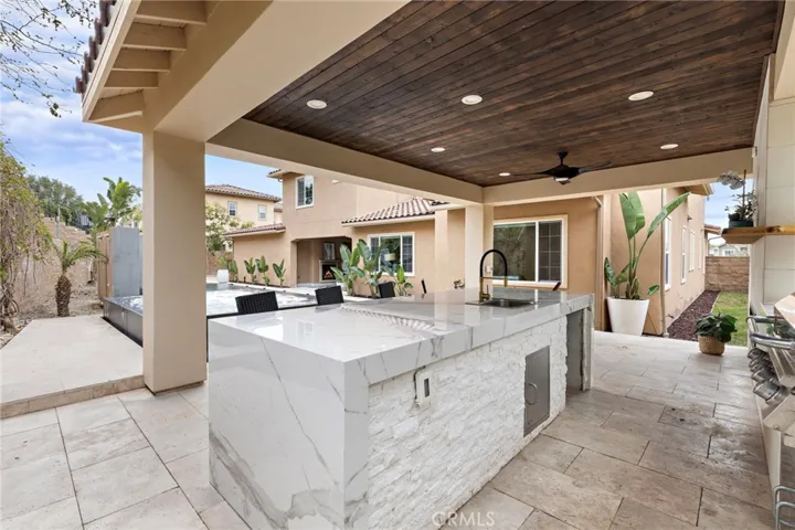 Cabana with built-in BBQ