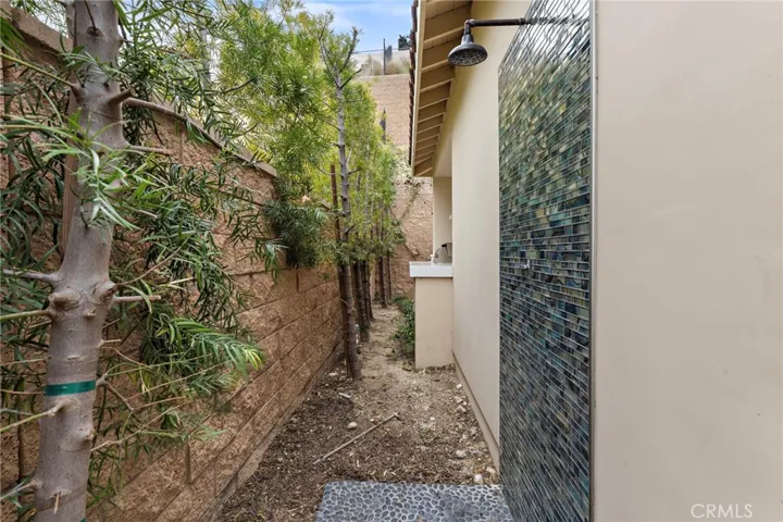 Outdoor shower perfect for an after pool rinse