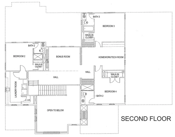 Second level floor plan