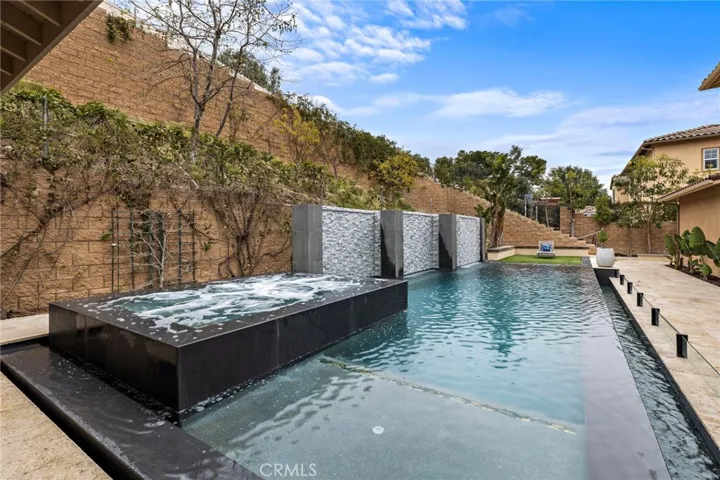 Infinity pool with waterfalls
