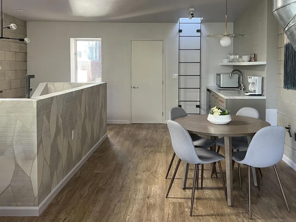 Upstairs dining/kitchen.