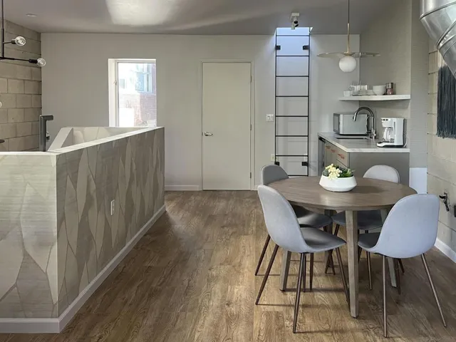 Upstairs dining/kitchen.