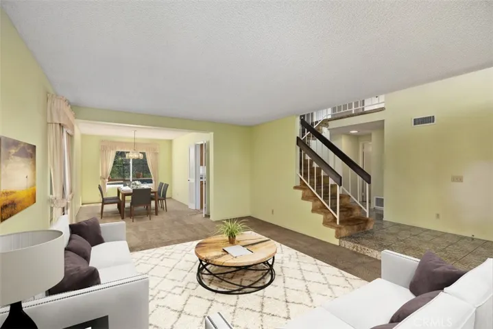 Spacious Living room & Dining Room.
Note: photo is virtually staged.