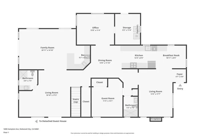 1698 Hampton Avenue, Redwood City, California 94061