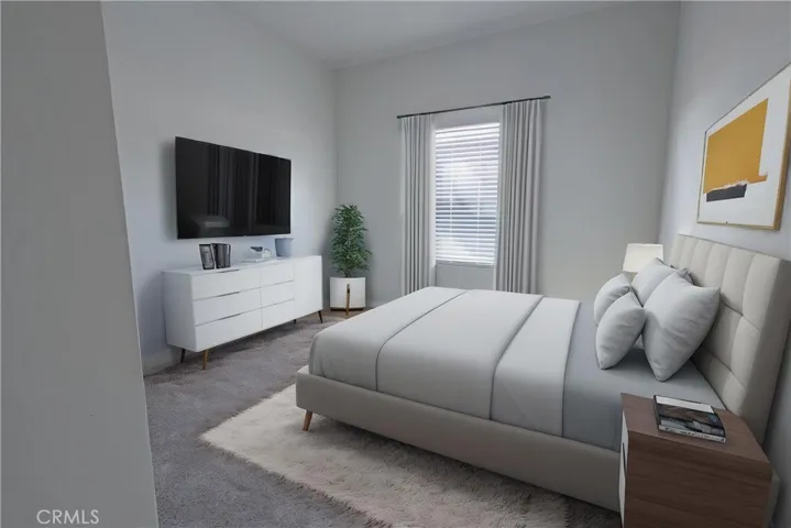 Bedroom shows a staged render for reference purposes only.