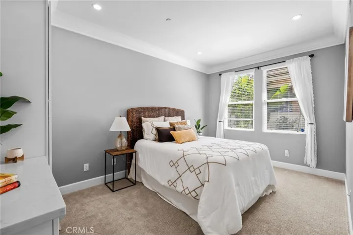 Downstairs bedroom with built-in desk