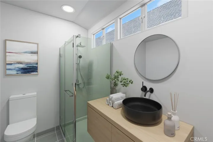 Virtually enhanced primary bathroom to give an idea how it could look like