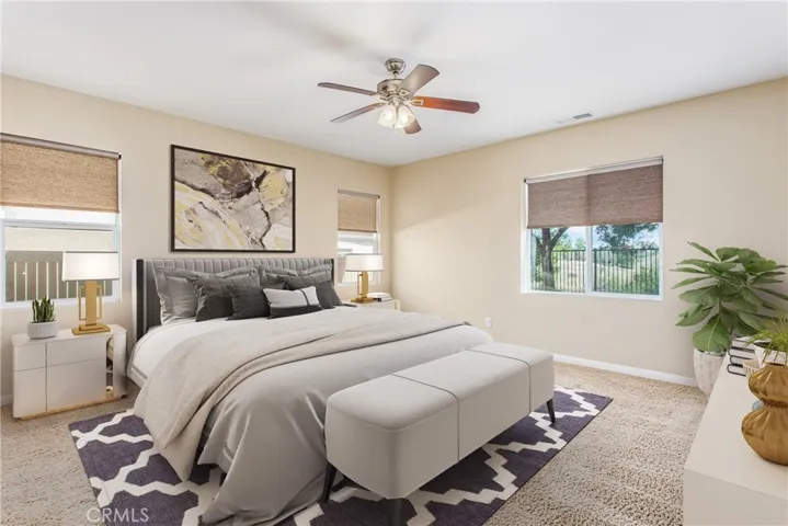 Virtually Staged Primary Bedroom