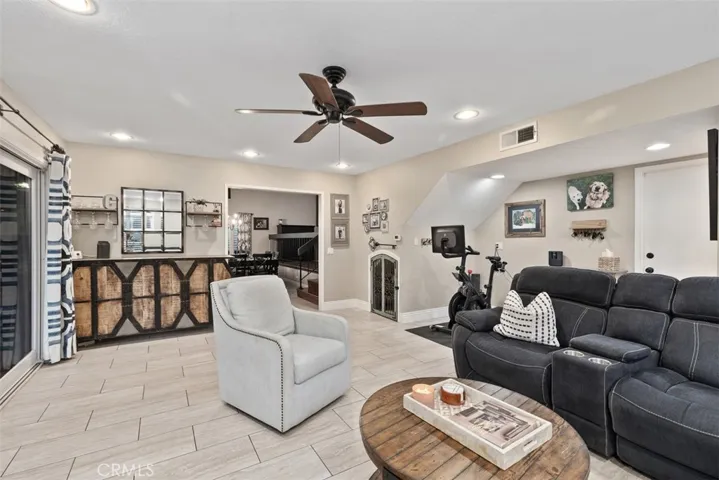 Spacious family room with direct access garage.