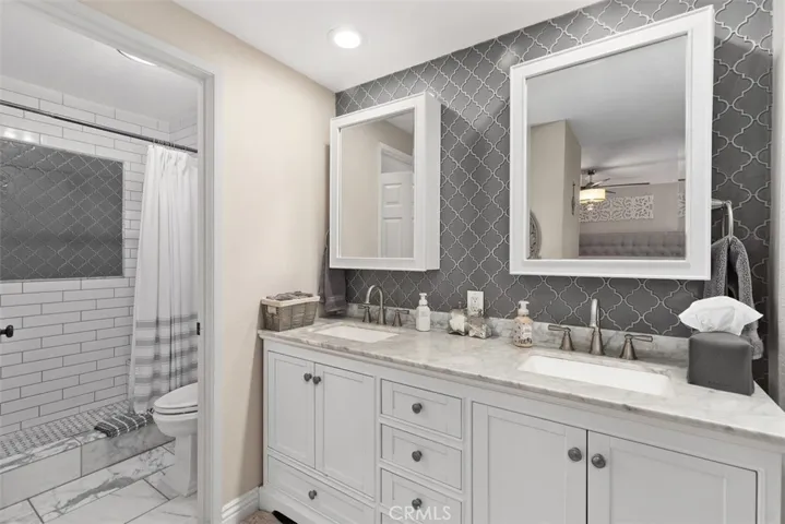 Beautiful remodeled primary bathroom.