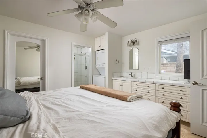 Mother in law suite downstairs/ ADU with fireplace, living area, kitchenette, laundry, bath, walk in closet