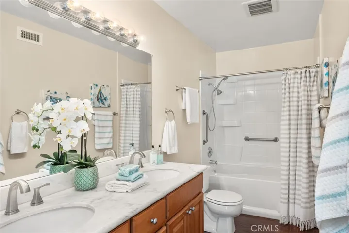 Nicely updated hall bathroom.