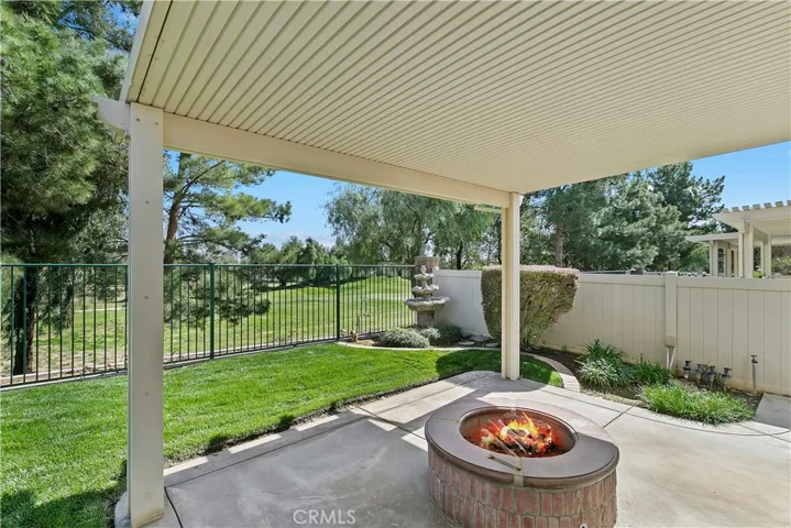 Backyard patio area