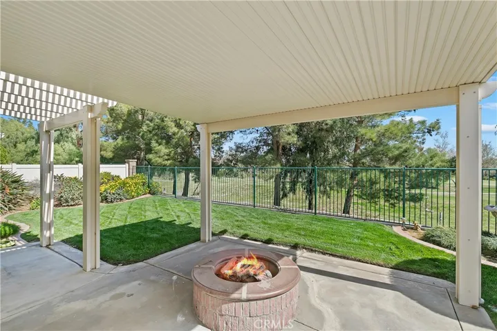 Backyard patio area