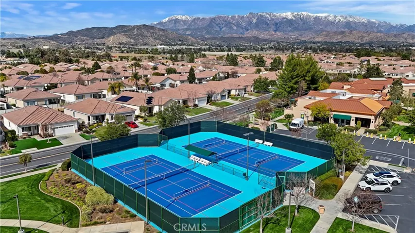 Aerial community pickleball courts
