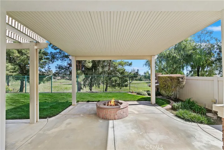Backyard patio area